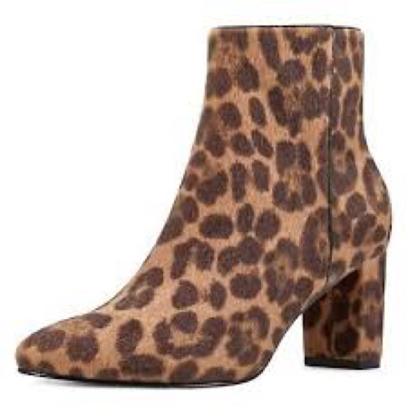 Nine West Faux Fur Leopard Kiana Bootie size 7.5 - Picture 1 of 7